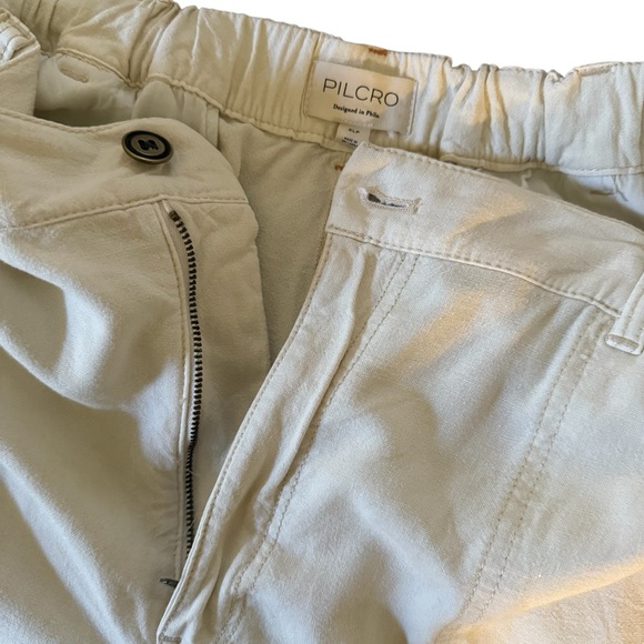 Anthropologie Pilcro Linen Blend Cargo Pant Relaxed Fit Cream Size XLP Petite - Picture 13 of 17